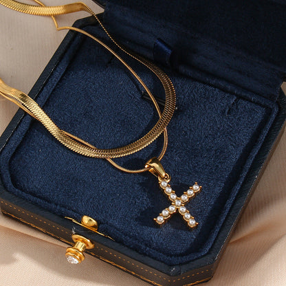 Lune gelaagde goldene Initialenkette