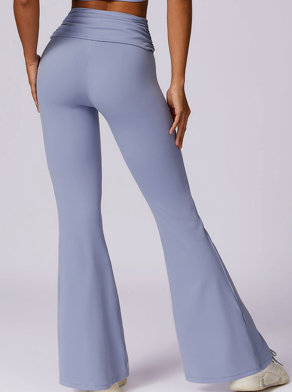Liana - Light Blue High-Waist Flare Leggings