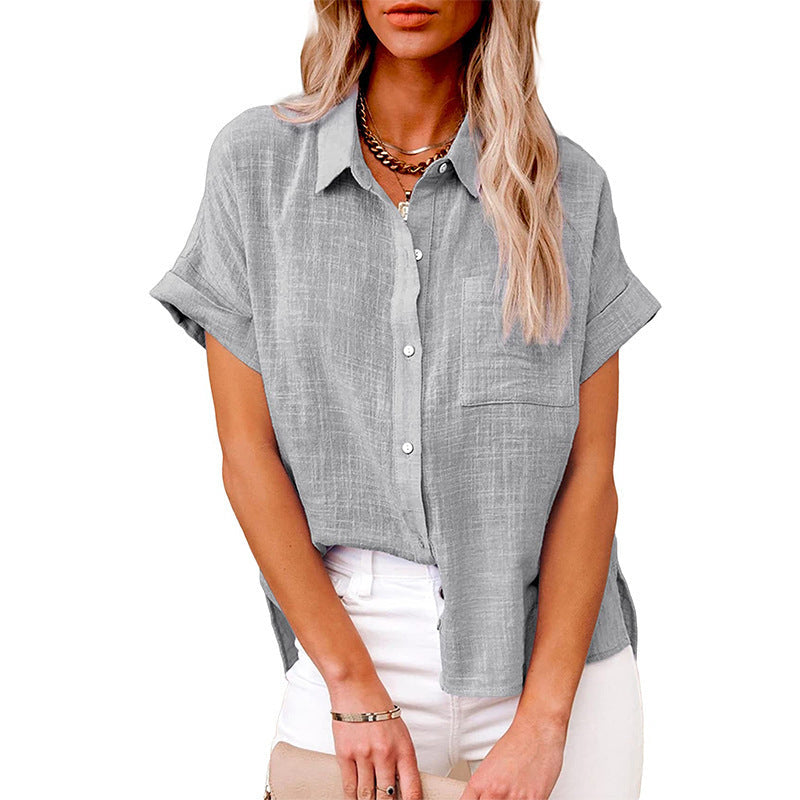 AUDRINE™ – Comfy Casual Button-Up Bluse