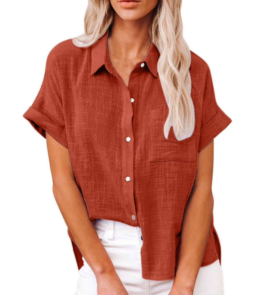 AUDRINE™ – Comfy Casual Button-Up Bluse