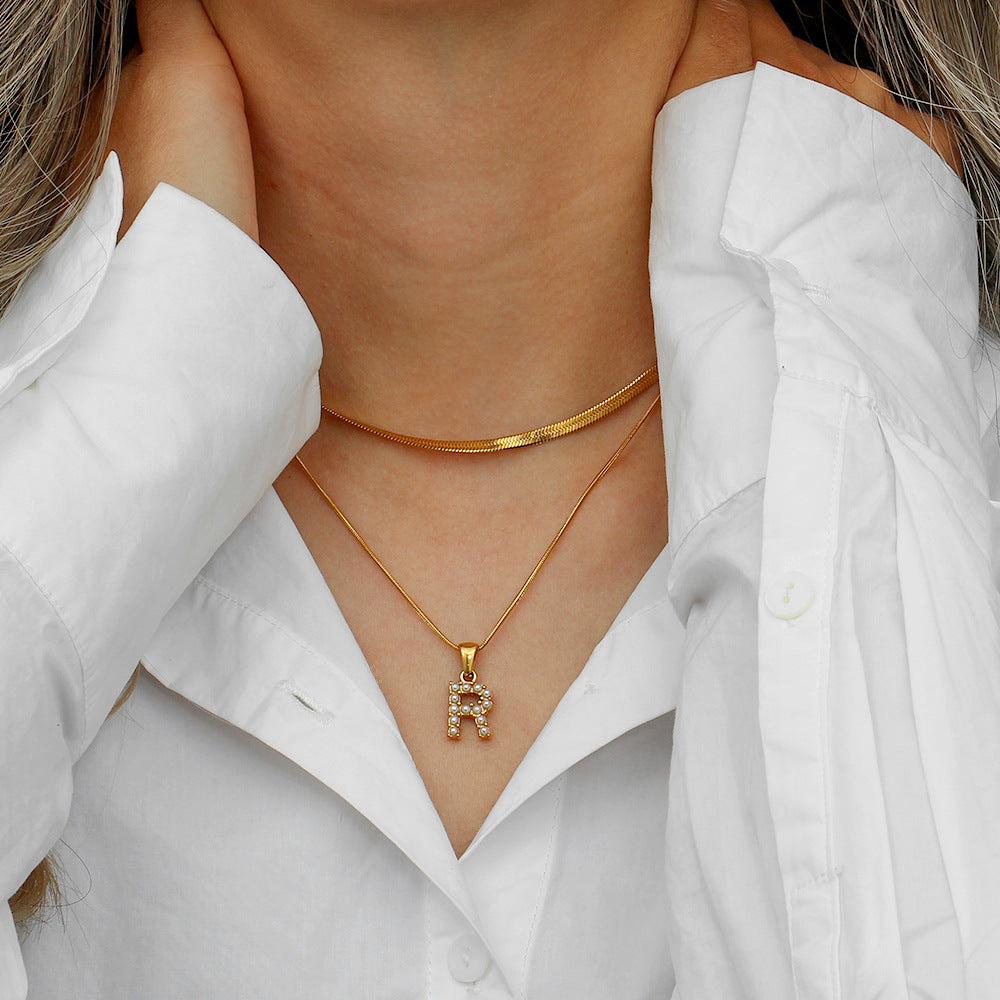 Lune gelaagde goldene Initialenkette