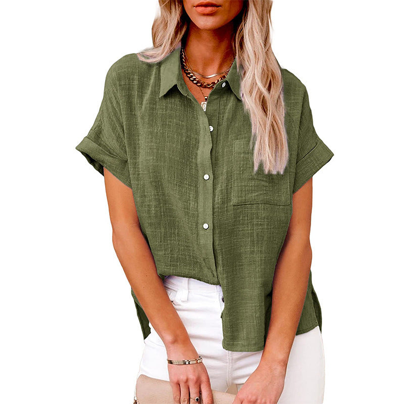 AUDRINE™ – Comfy Casual Button-Up Bluse
