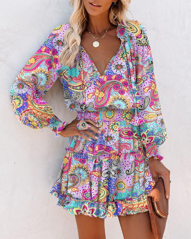 Zoe | Bold Floral Mini Kleid for Vibrant Elegance
