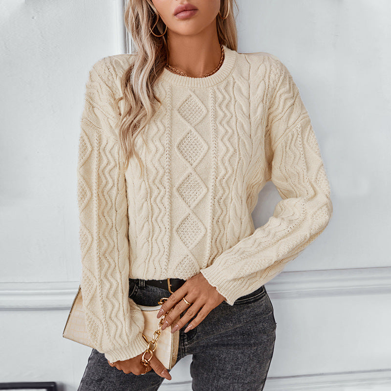 Fern | Cable Knit Long Sleeve Jumper for Damen