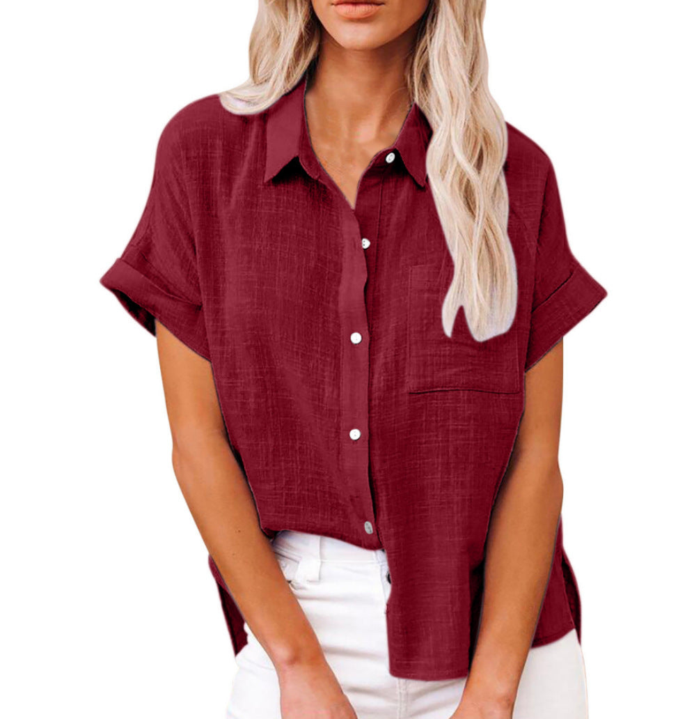 AUDRINE™ – Comfy Casual Button-Up Bluse
