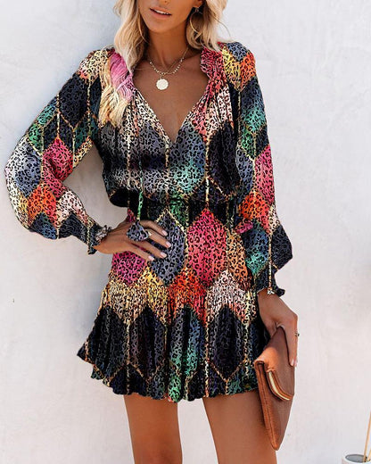 Zoe | Bold Floral Mini Kleid for Vibrant Elegance