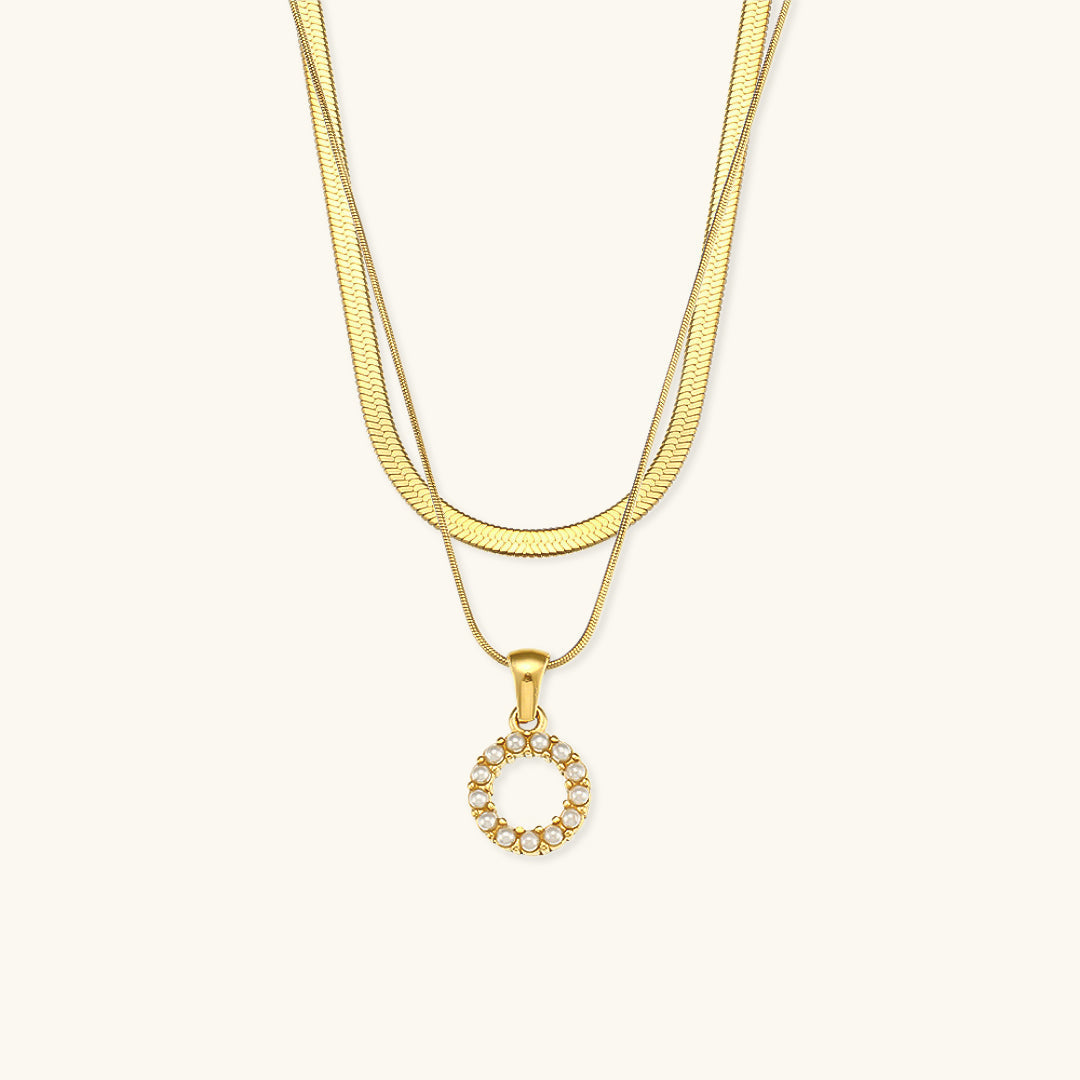 Lune gelaagde goldene Initialenkette