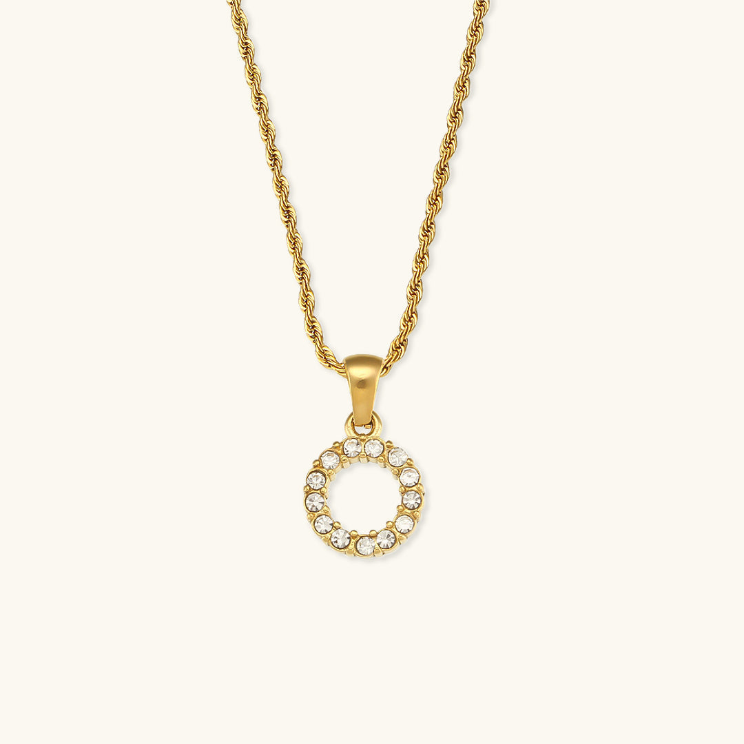 Elaria Letter Initial Diamant Halskette