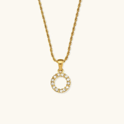 Elaria Letter Initial Diamant Halskette