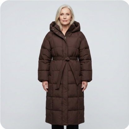 Carmen - Long Belted Puffer Mantel