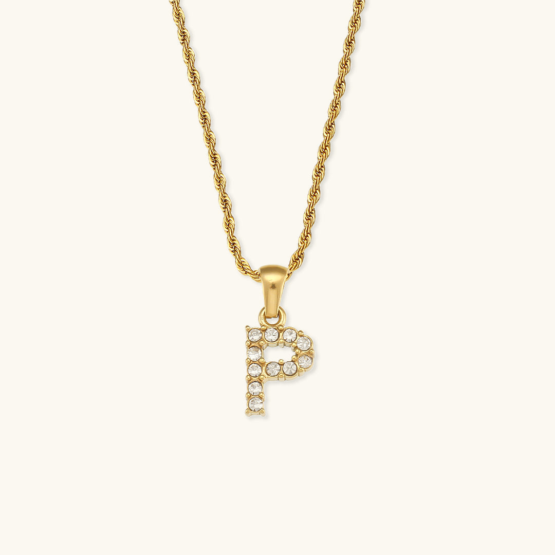 Elaria Letter Initial Diamant Halskette