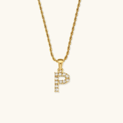 Elaria Letter Initial Diamant Halskette