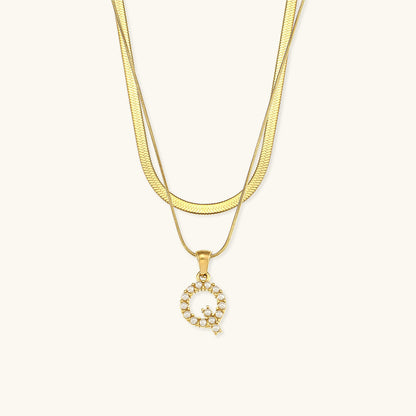 Lune gelaagde goldene Initialenkette