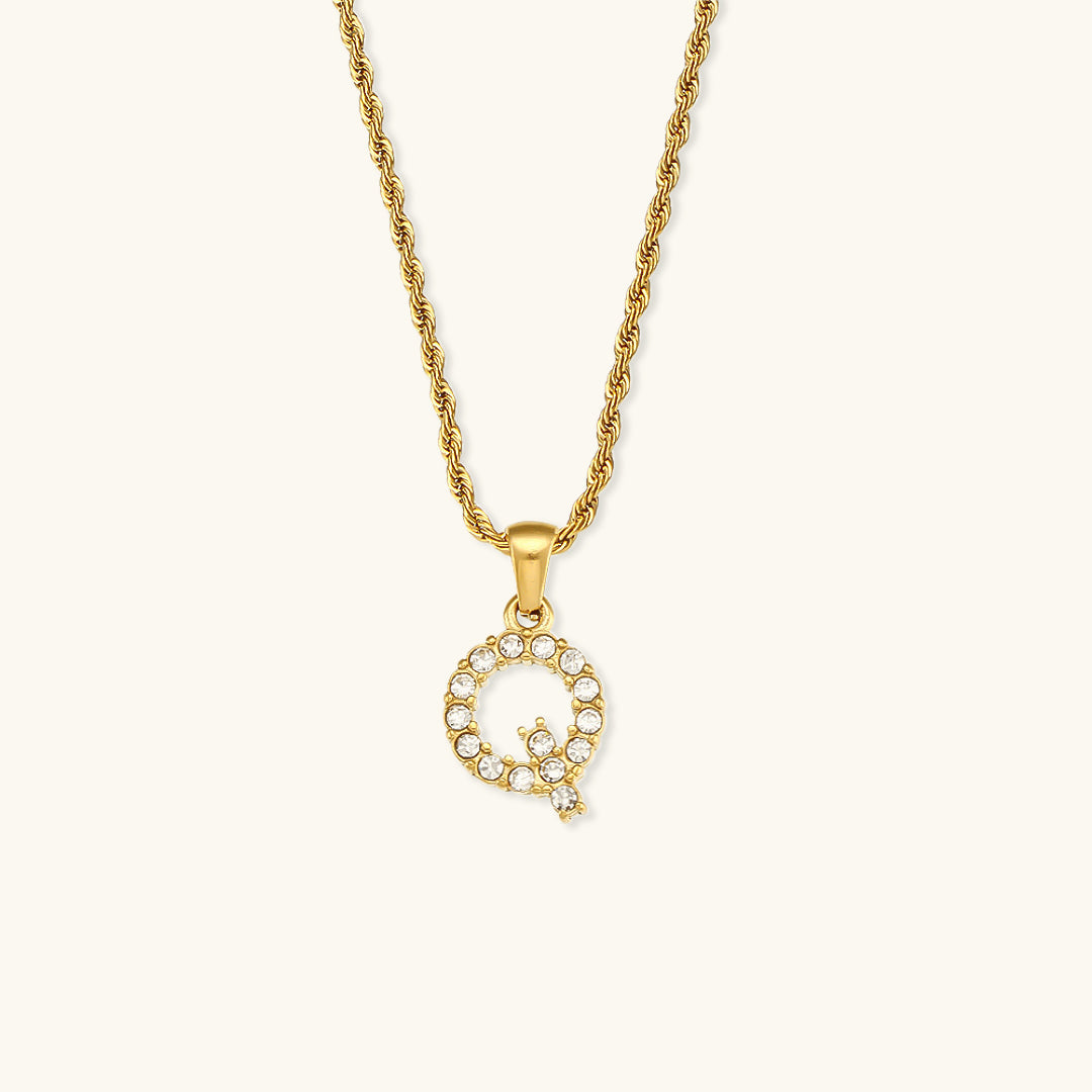 Elaria Letter Initial Diamant Halskette