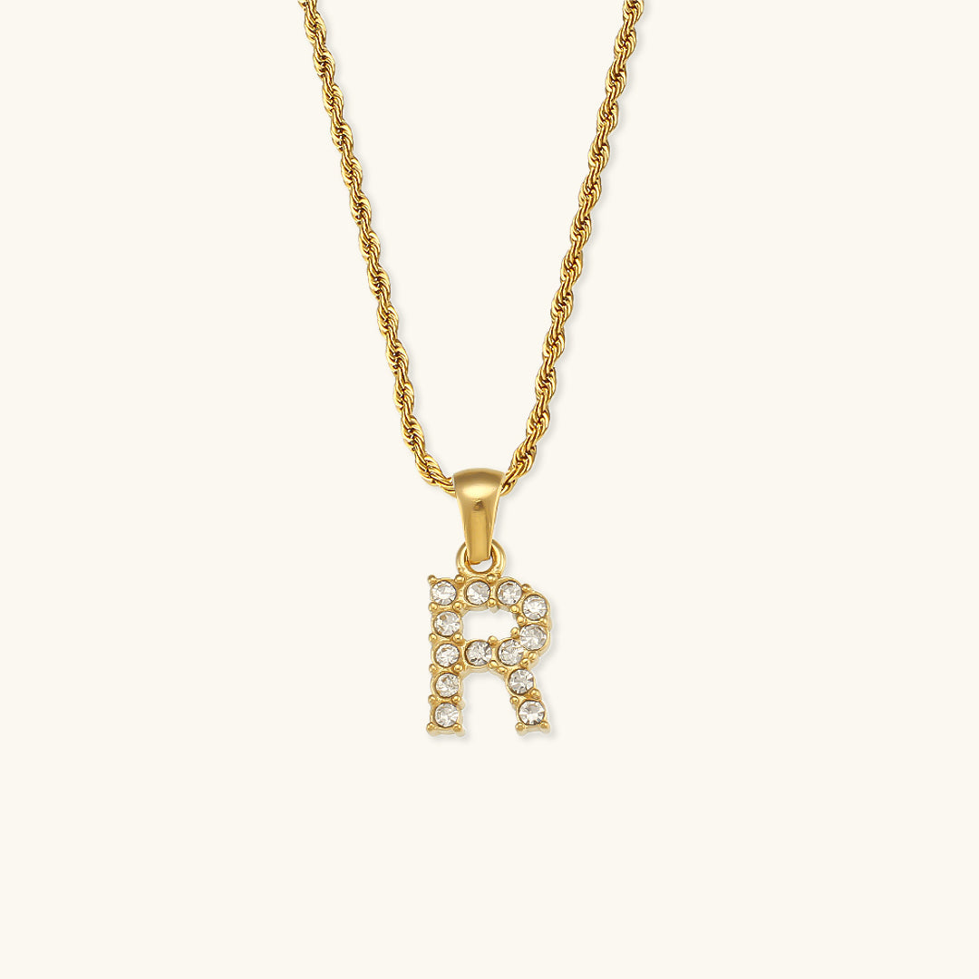 Elaria Letter Initial Diamant Halskette