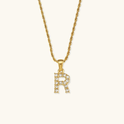 Elaria Letter Initial Diamant Halskette