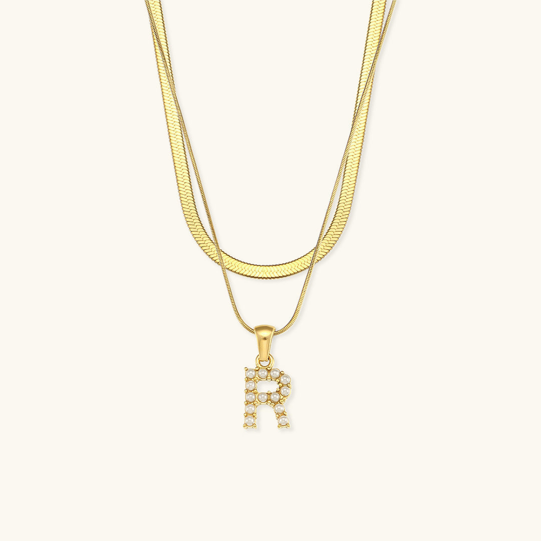 Lune gelaagde goldene Initialenkette