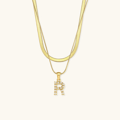 Lune gelaagde goldene Initialenkette
