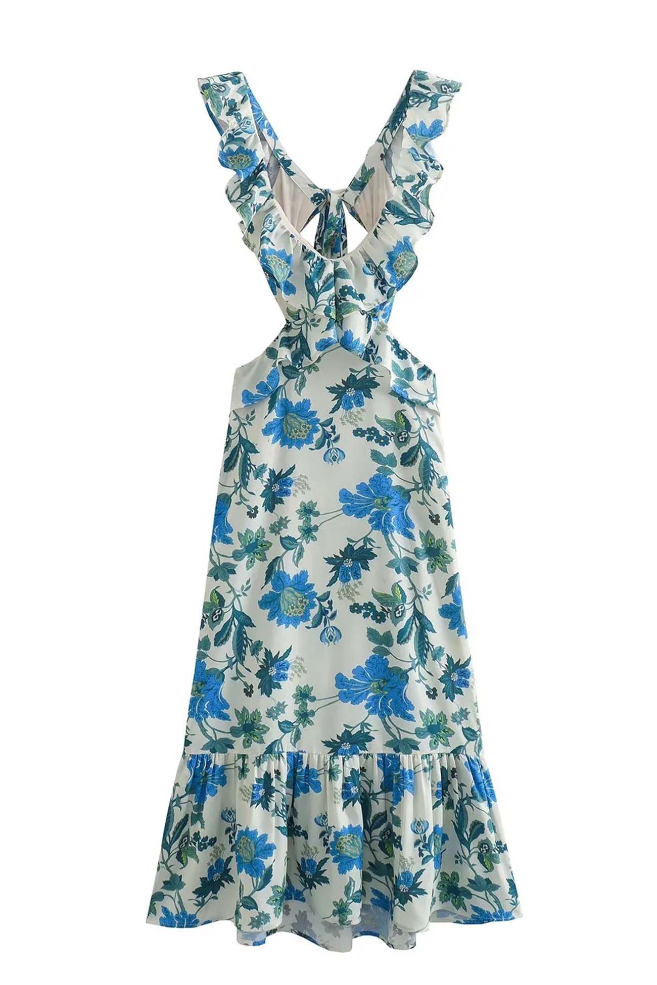 Amara | Elegant Summer Maxi Kleid - Sleeveless with Ruffle Straps