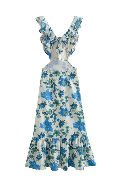 Amara | Elegant Summer Maxi Kleid - Sleeveless with Ruffle Straps
