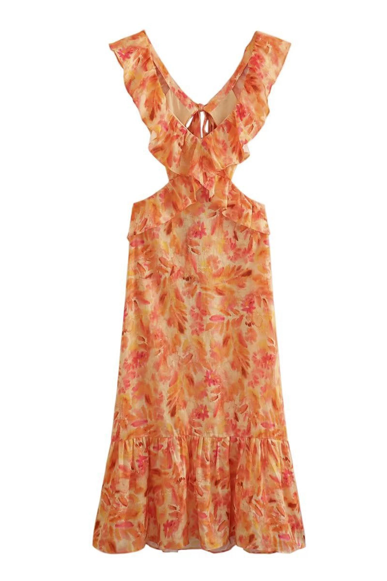 Amara | Elegant Summer Maxi Kleid - Sleeveless with Ruffle Straps