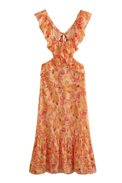 Amara | Elegant Summer Maxi Kleid - Sleeveless with Ruffle Straps