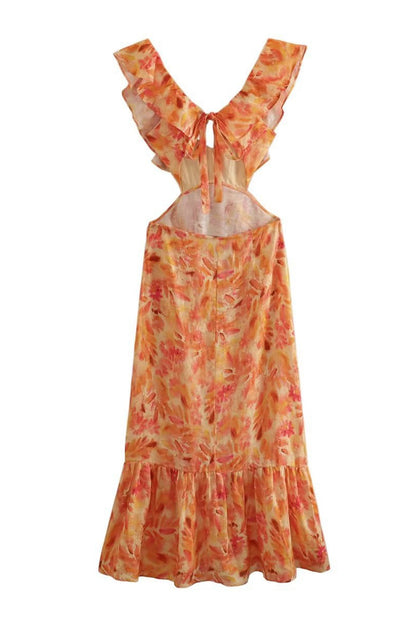 Amara | Elegant Summer Maxi Kleid - Sleeveless with Ruffle Straps