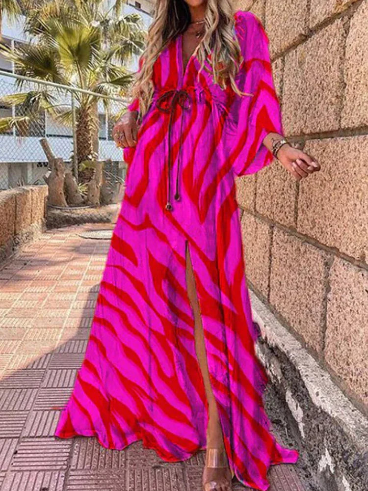 Marilyn | Colorful Maxi Kleid with Graphic Print