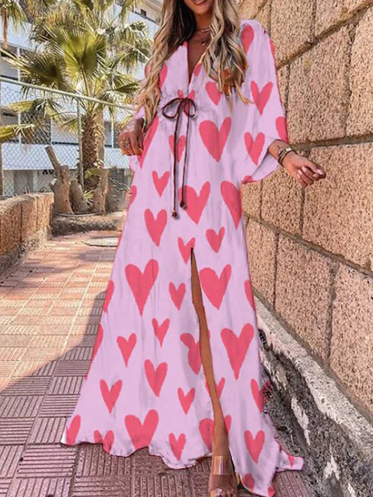 Marilyn | Colorful Maxi Kleid with Graphic Print
