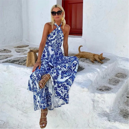 Alyssa | Elegant Halter Neck Maxi Kleid