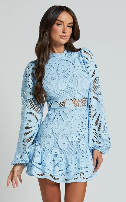 Esme | Elegant Stand Collar Mini Kleid