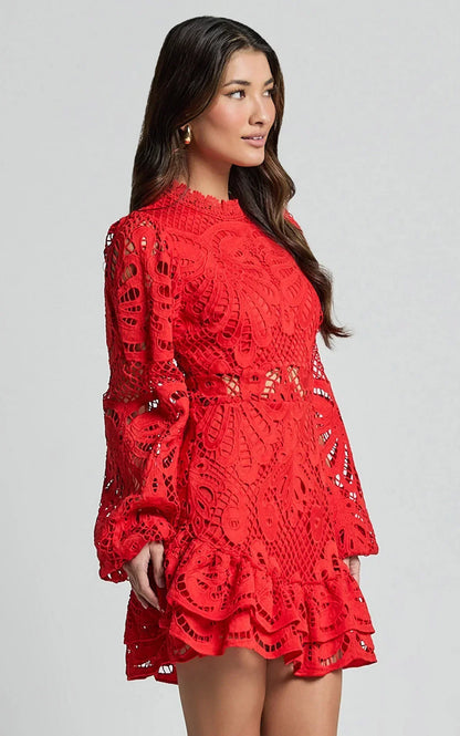 Esme | Elegant Stand Collar Mini Kleid