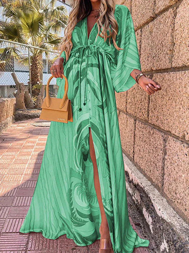 Marilyn | Colorful Maxi Kleid with Graphic Print