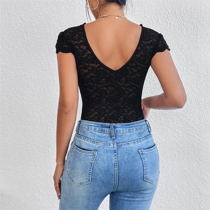 Verisse - Sheer Lace Bodysuit Lingerie