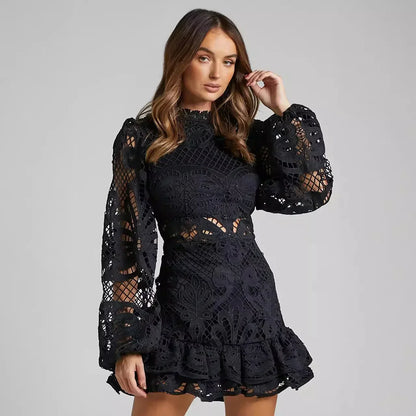 Esme | Elegant Stand Collar Mini Kleid