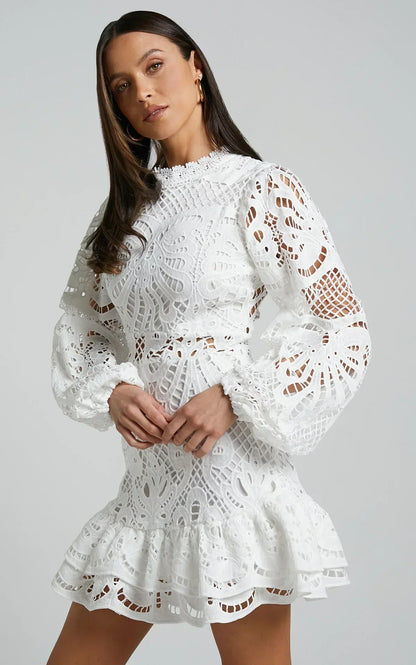 Esme | Elegant Stand Collar Mini Kleid