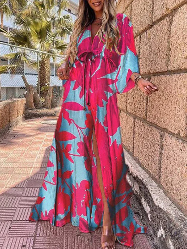 Marilyn | Colorful Maxi Kleid with Graphic Print