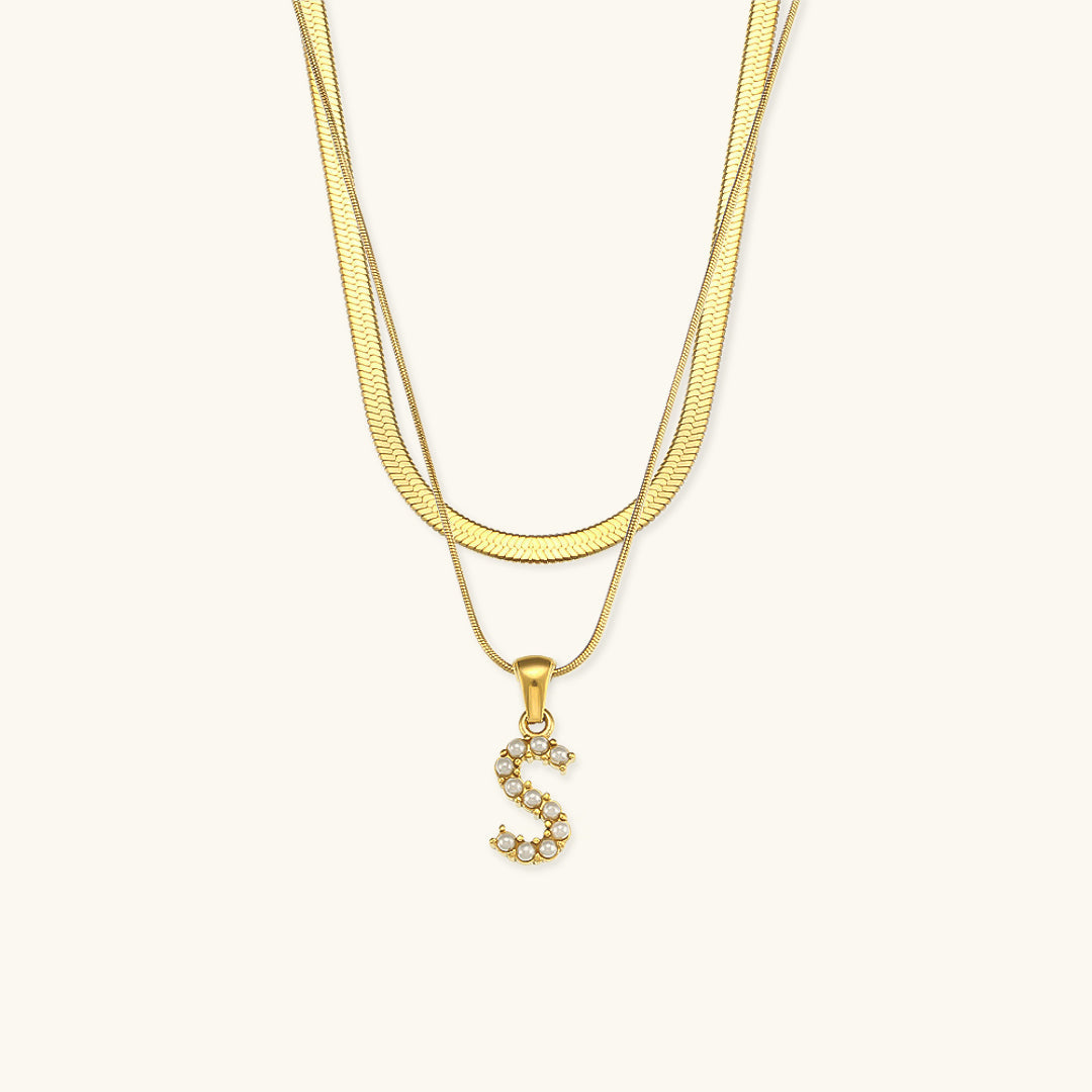 Lune gelaagde goldene Initialenkette