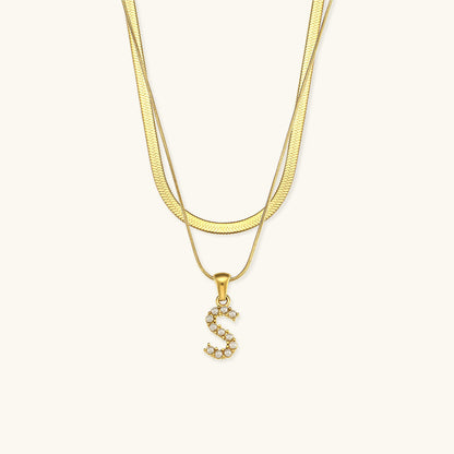 Lune gelaagde goldene Initialenkette