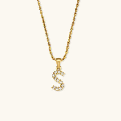 Elaria Letter Initial Diamant Halskette