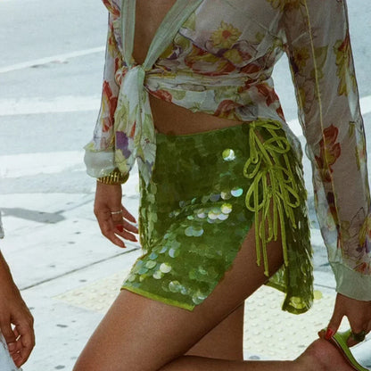 Tiffany | Sparkling Sequin Mini Skirt for Stylish Nights