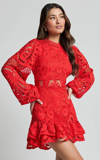 Esme | Elegant Stand Collar Mini Kleid