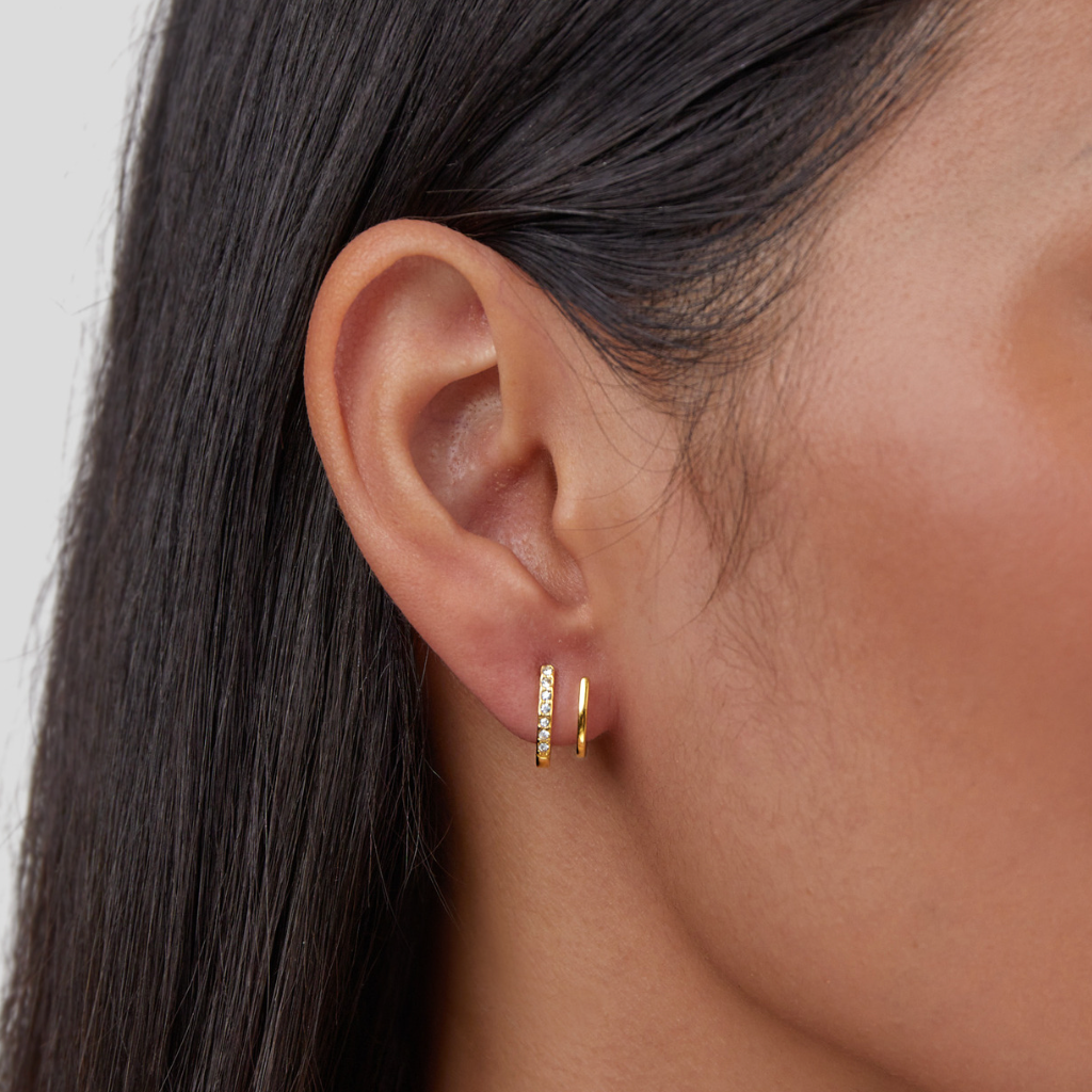 18K Gold & Crystal Claw Ohrringe