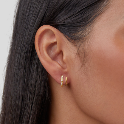 18K Gold & Crystal Claw Ohrringe