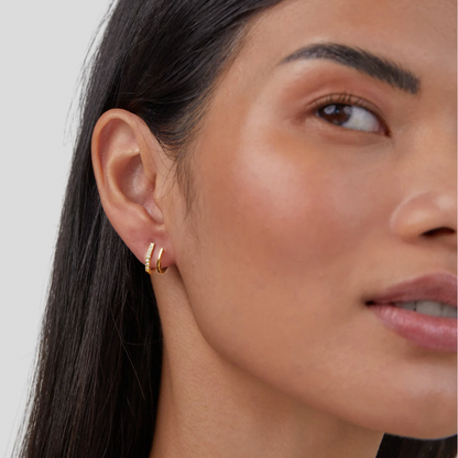 18K Gold & Crystal Claw Ohrringe