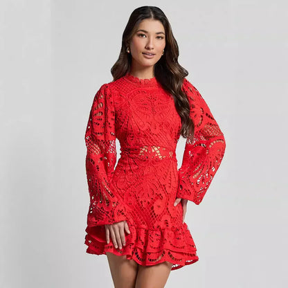 Esme | Elegant Stand Collar Mini Kleid