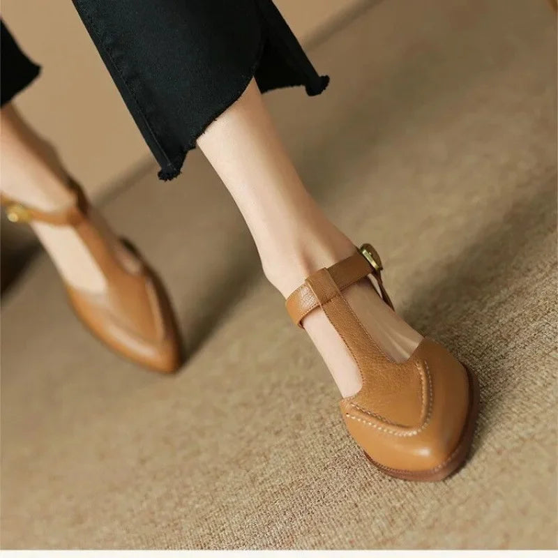 Gianna | Classic Buckle Leather Schuhe