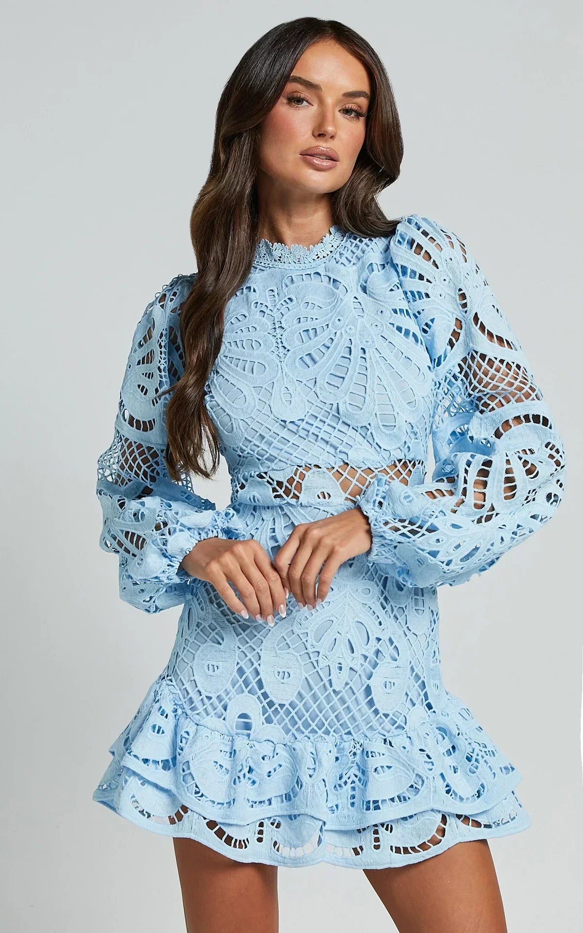 Esme | Elegant Stand Collar Mini Kleid