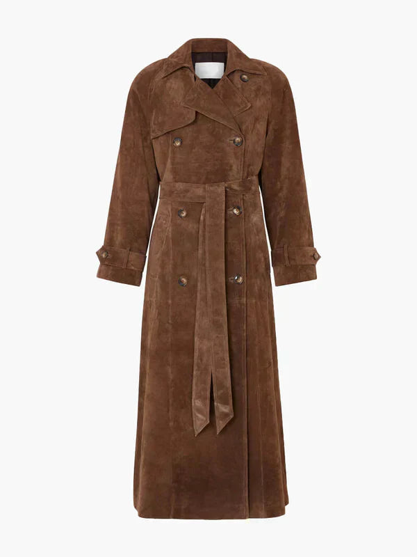 Olivia - Classic Suede Trench Mantel