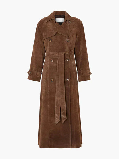 Olivia - Classic Suede Trench Mantel